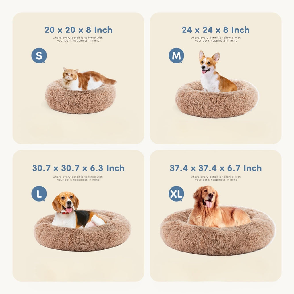 30.7 Inch Fluffy Faux Fur Plush Dog Bed T38723