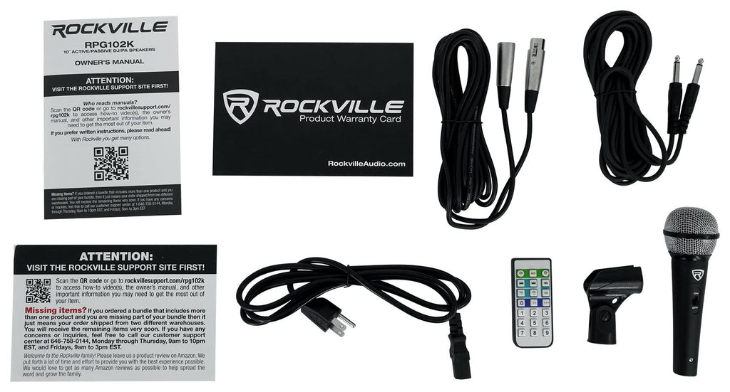 Powered PA Speaker Package with Mic Stands Cables P80582
