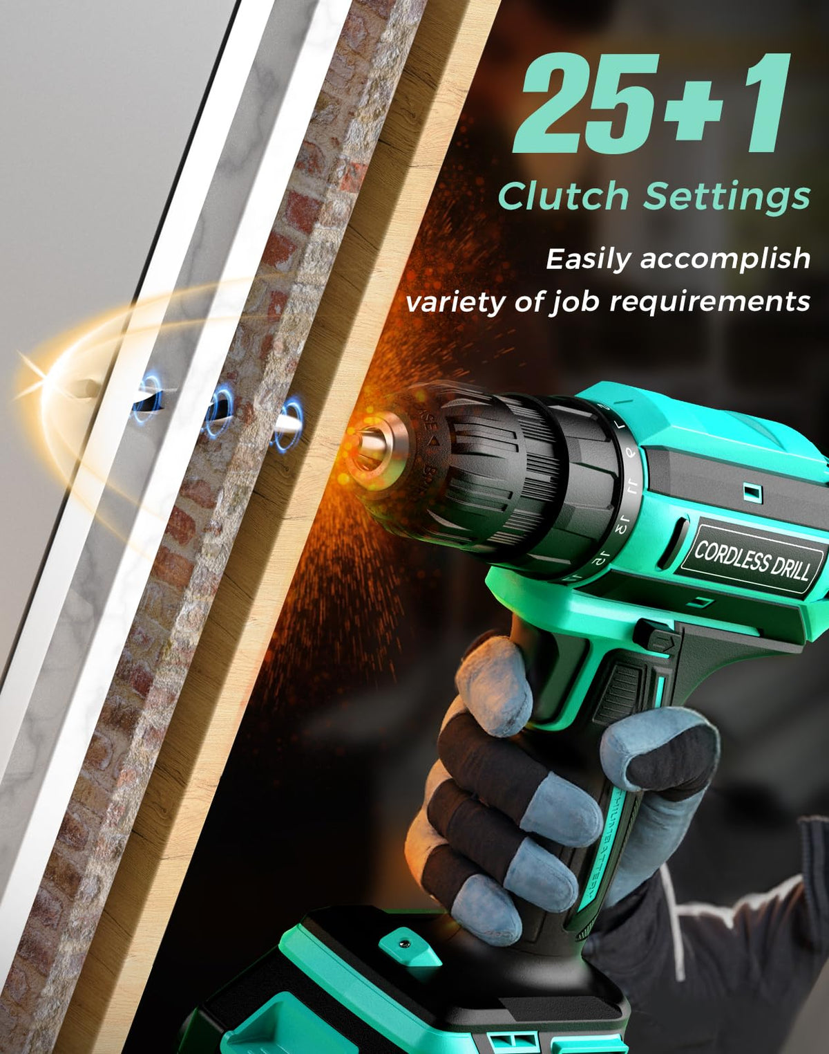 20V MAX Cordless Drill Set with 2 Batteries & Charger J922