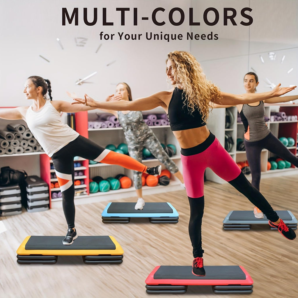 43'' Adjustable Aerobic Exercise Step Platform with 4 Stackable Risers H459