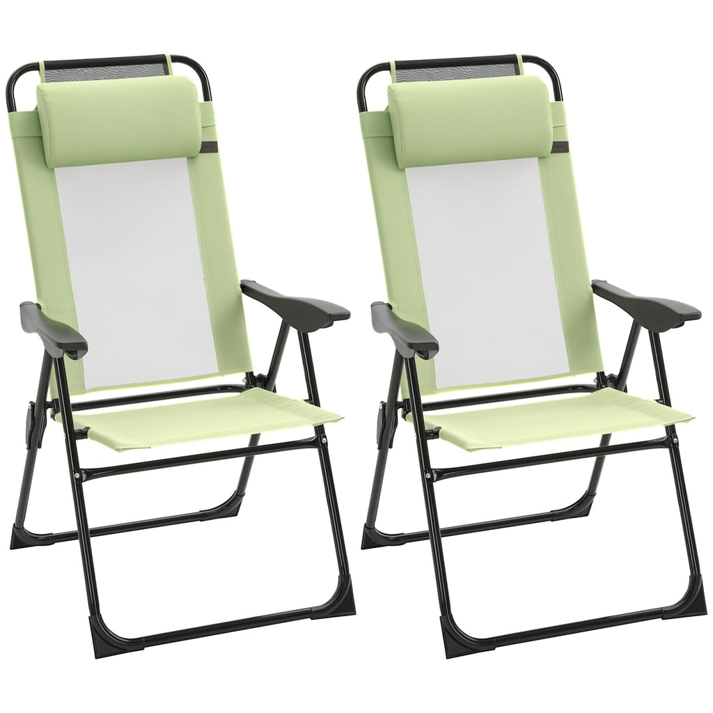 Folding Patio Dining Chairs Set of 2 Green V68027