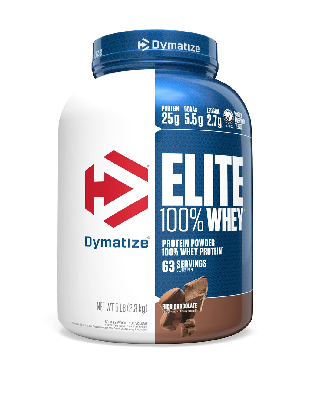 100% Whey Protein Powder, 25g Protein, Rich Chocolate, 5 Pound R77210
