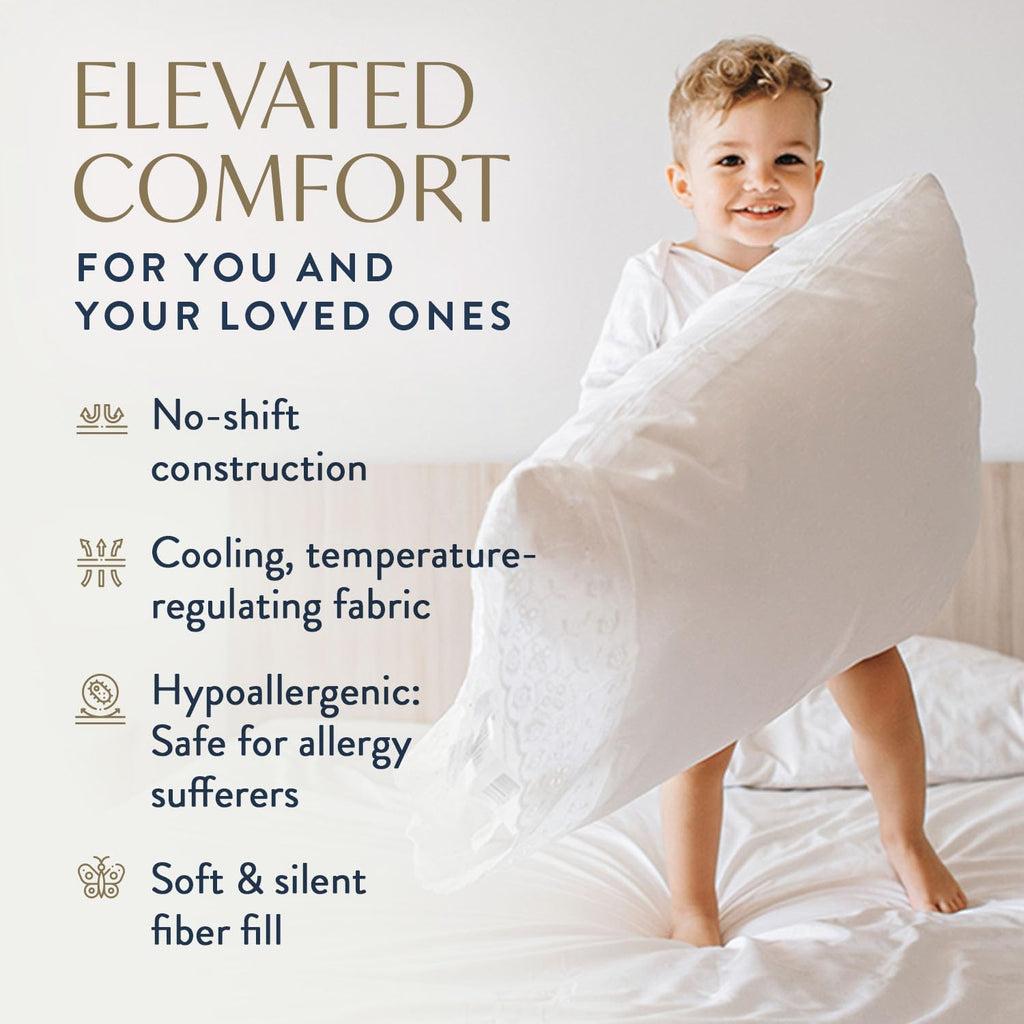 100% Cotton King Size Bed Pillows Set of 2 K316
