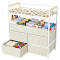 Baby Diaper Changing Table Dresser with Safety Bumper and 4 Drawer J198