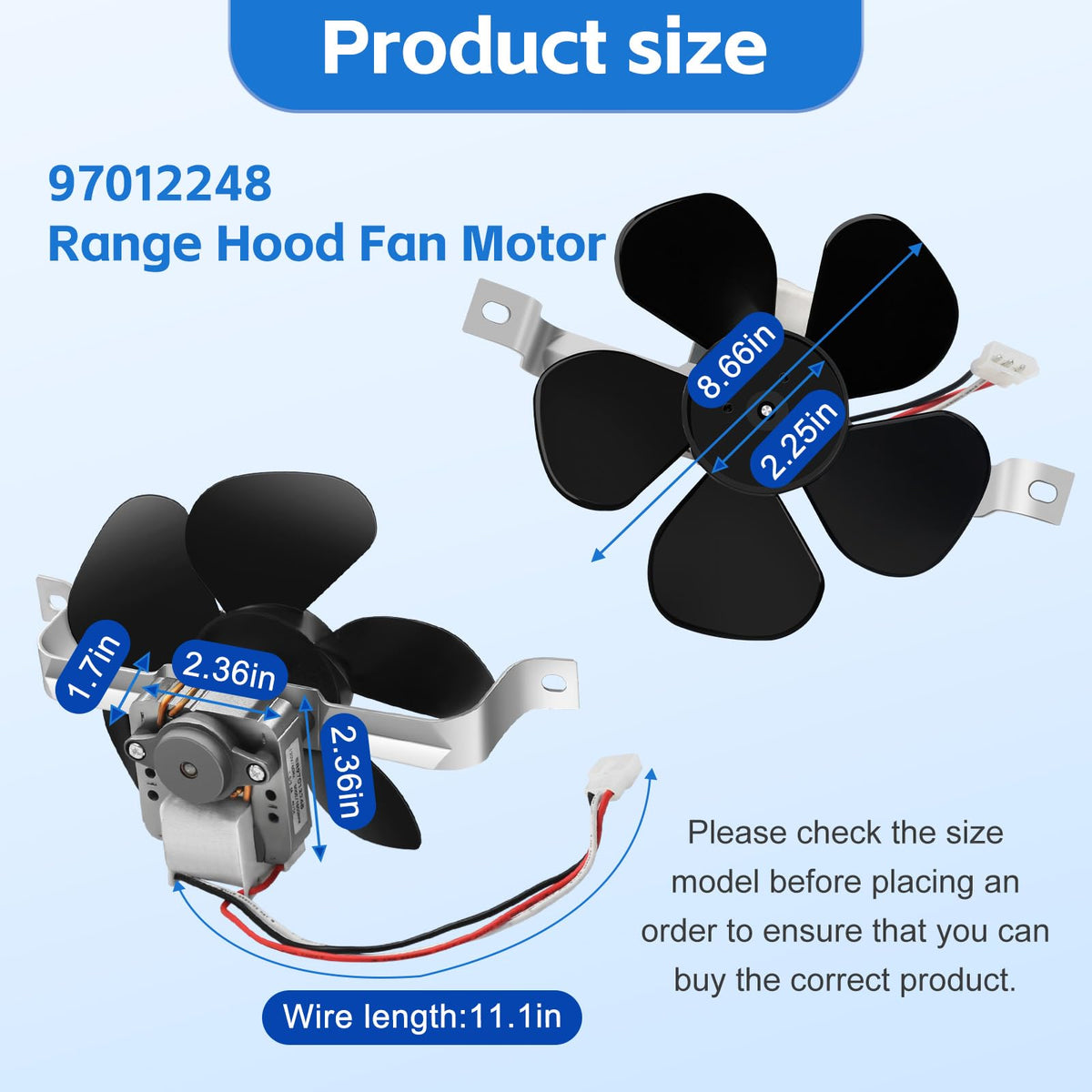 Range Hood Fan Motor Replacement Kit P565