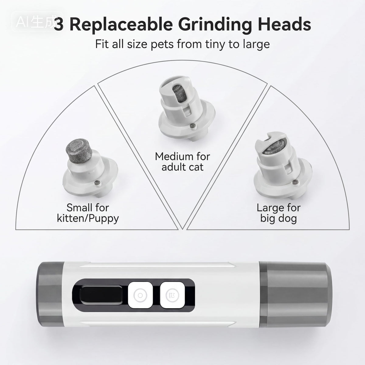 3-Speed Dog & Cat Nail Grinder with LED Light F4000