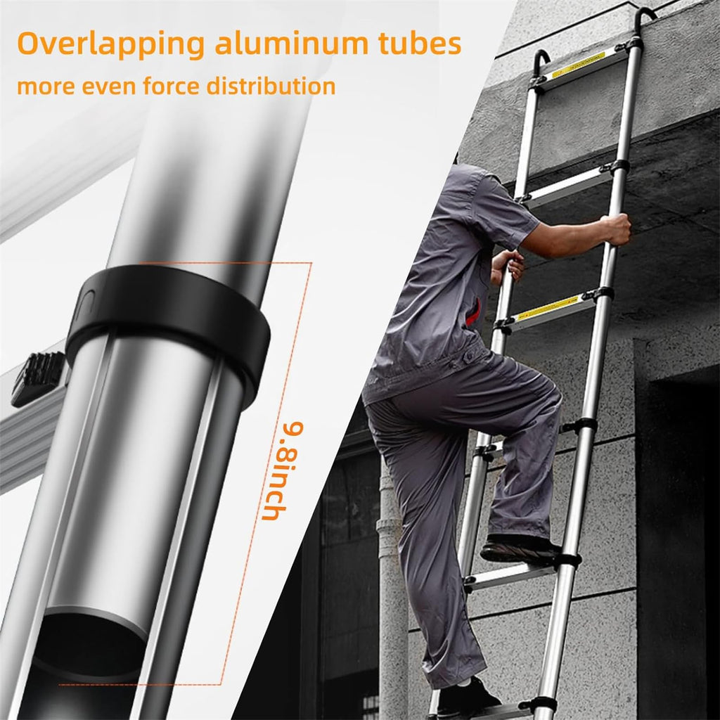 10.5ft Aluminum Telescoping Ladder 330 lbs Capacity M157