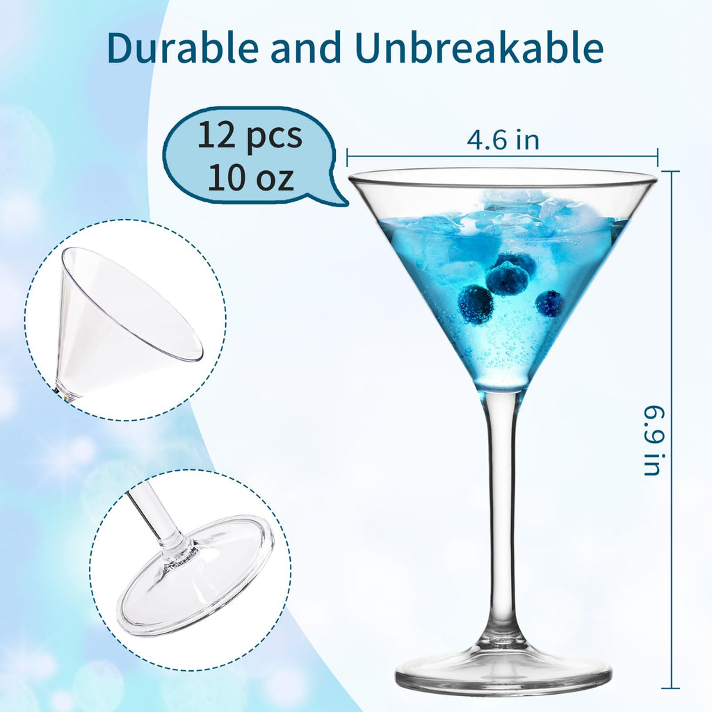 10 oz Plastic Martini Glasses Set of 12 W587740