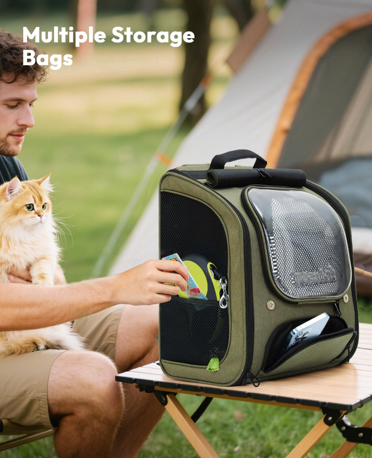 Green Cat Backpack Carrier L951