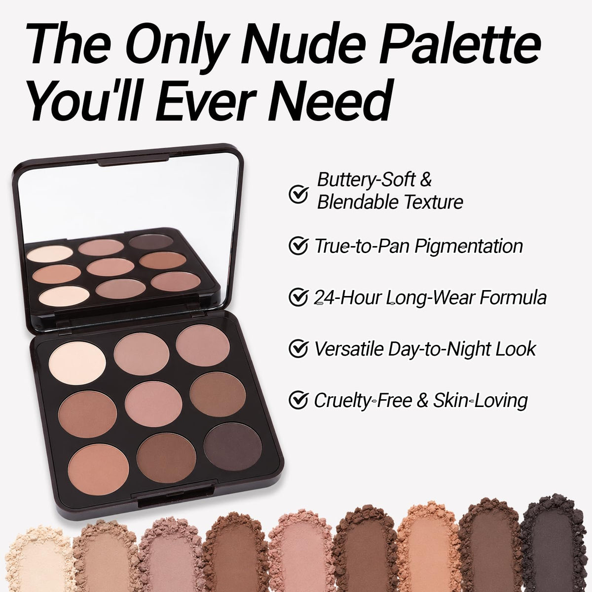 Neutral Nude 9 Colors Matte Eyeshadow Palette with Mirror R35644