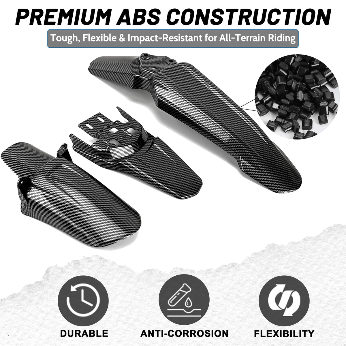 Front Rear Fender Set Carbon Fiber Style Whole Kit X562