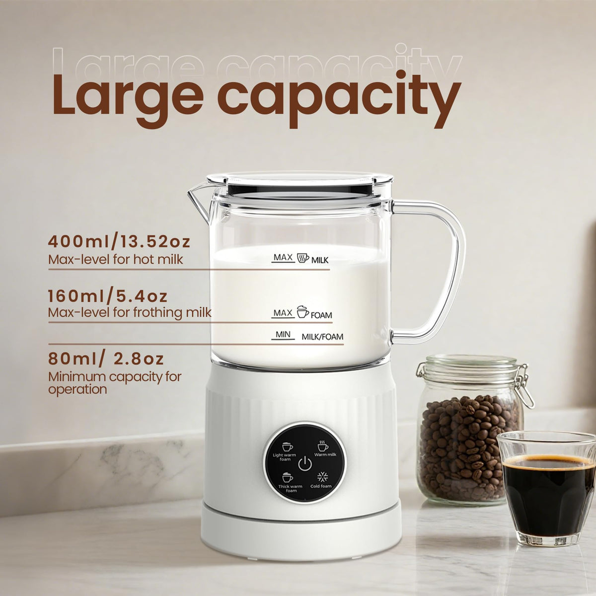 4-in-1 Electric Milk Frother and Steamer K96974