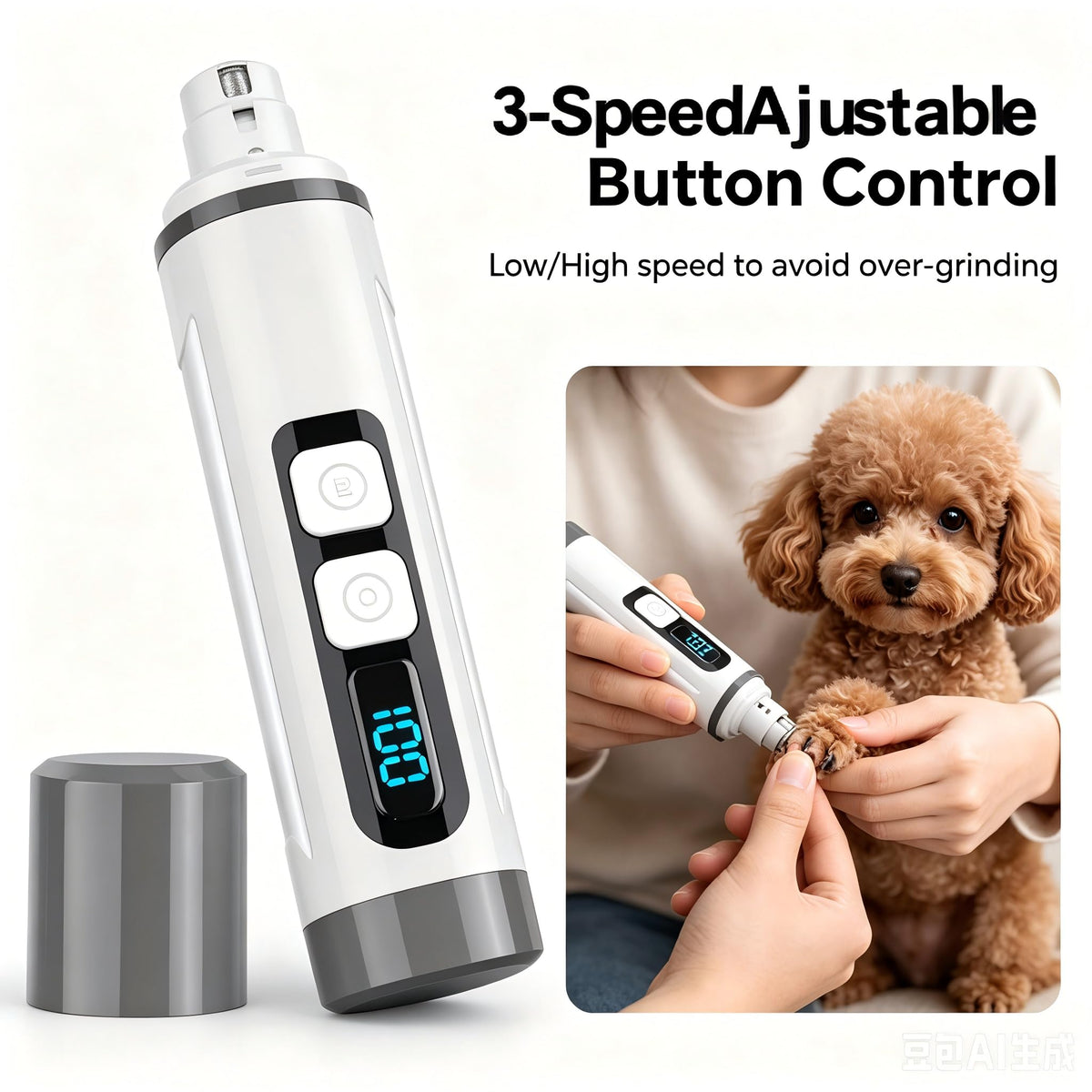 3-Speed Dog & Cat Nail Grinder with LED Light F4000