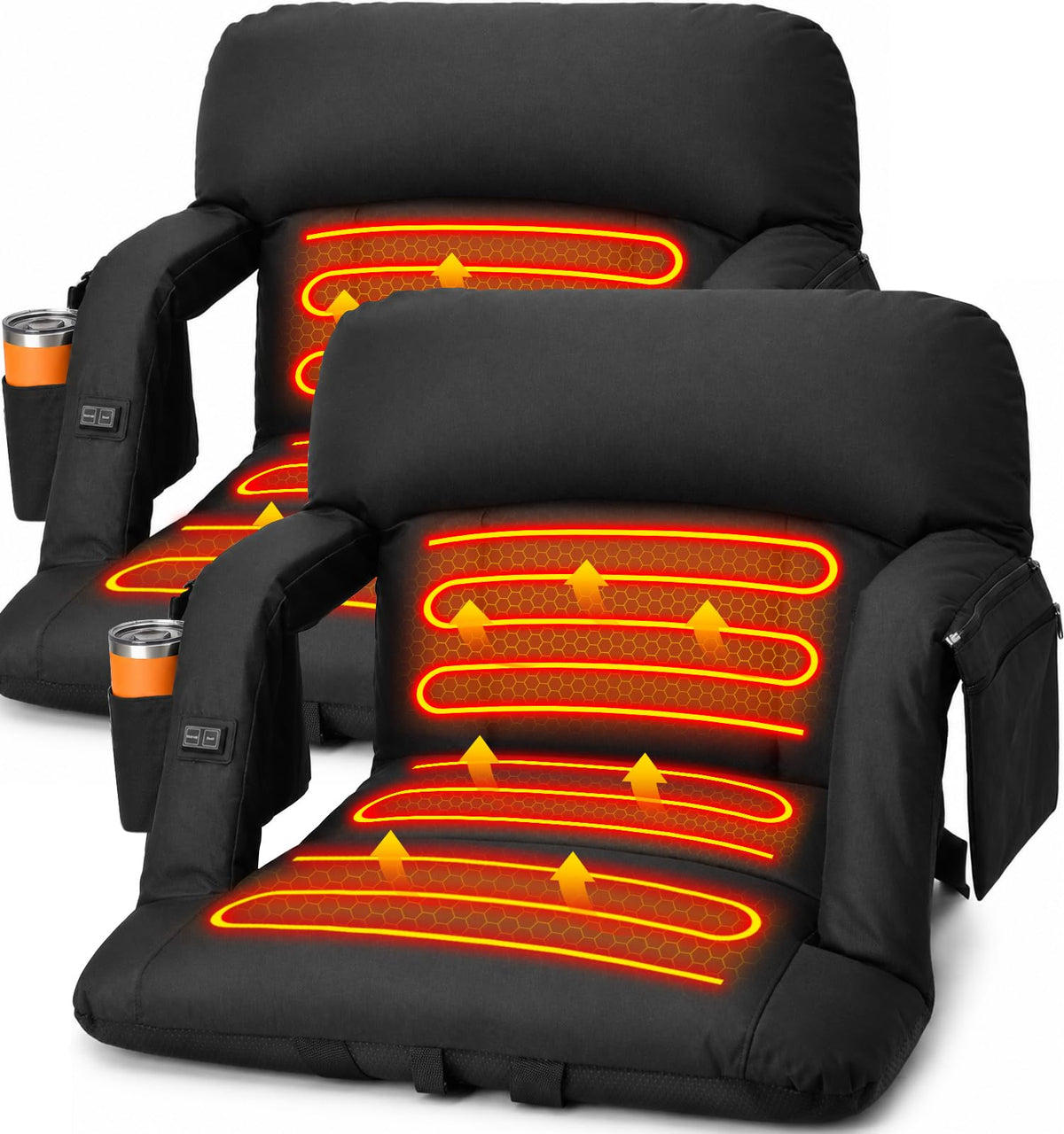 Heated Stadium Seats with Back Support 2 Pack I7873