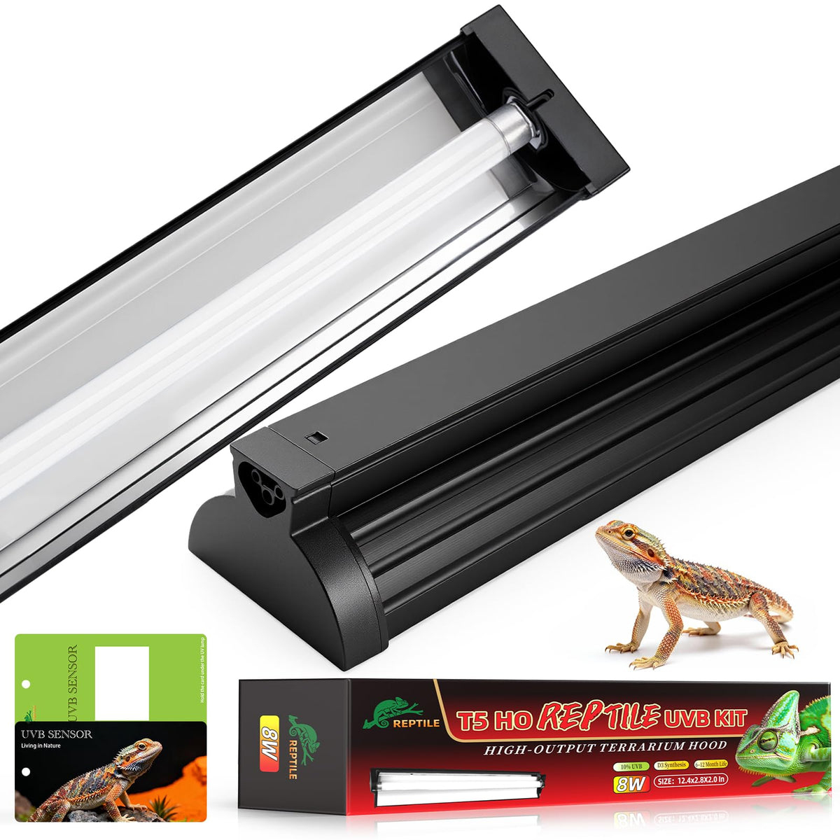 8W T5 UVB Reptile Light Fixture Combo Kit U1436