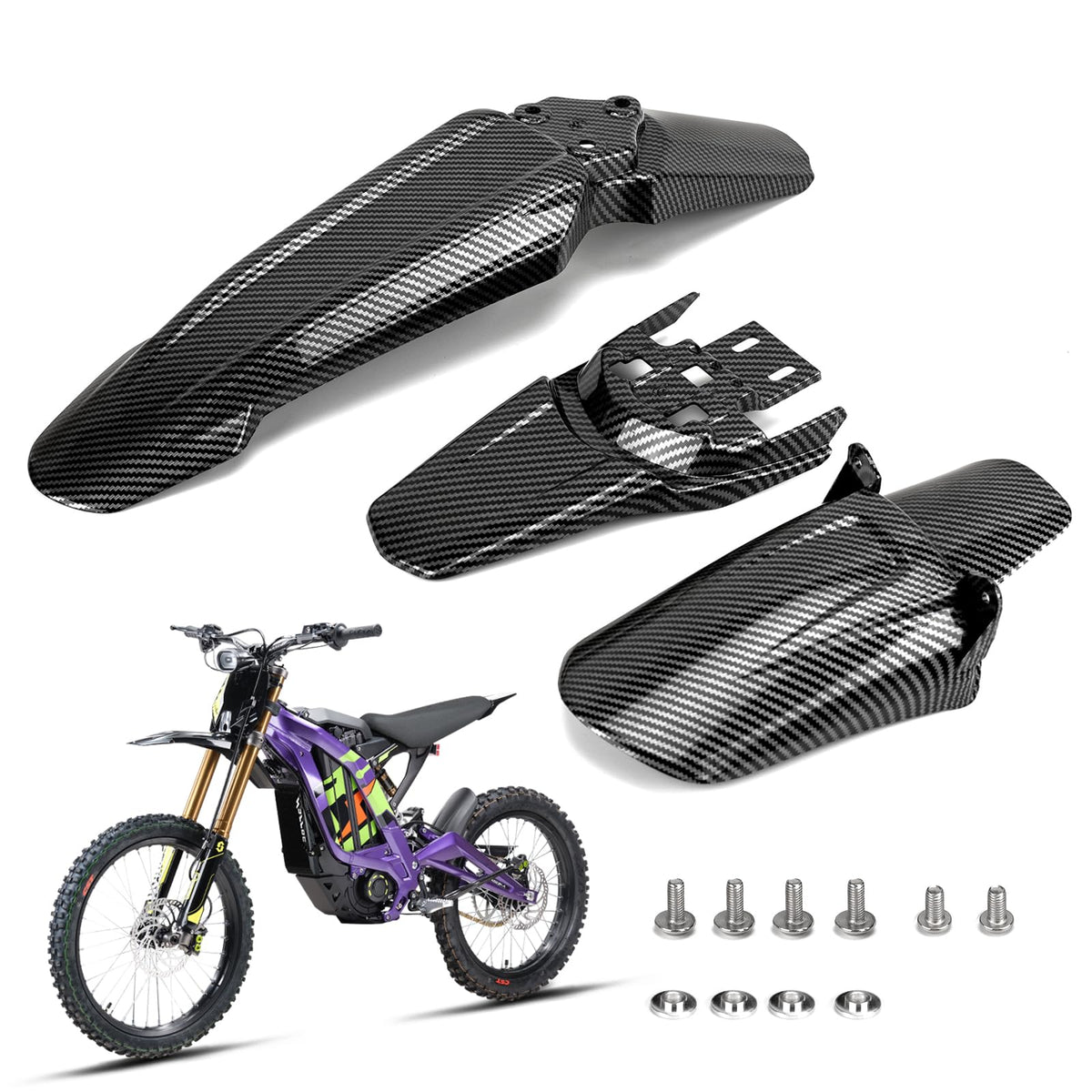 Front Rear Fender Set Carbon Fiber Style Whole Kit X562