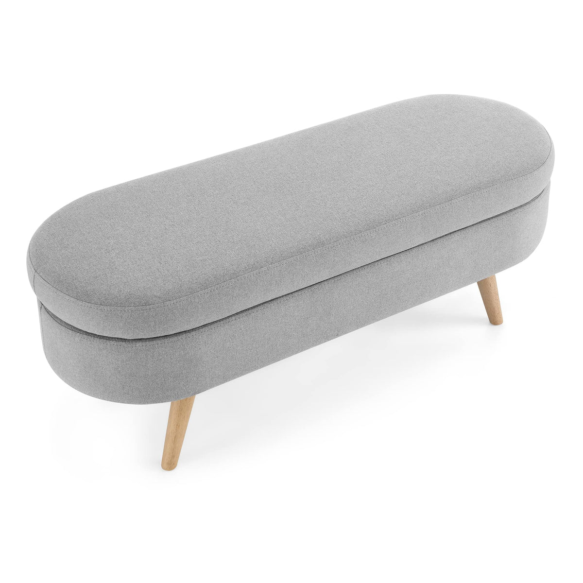 Oval Storage Bench with Rubber Wood Legs K167809