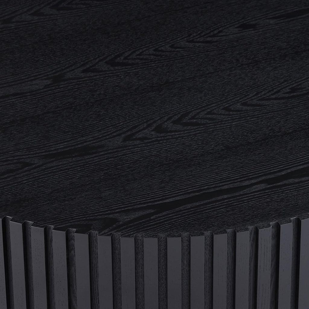 Matt Black Round Nesting Wood Coffee Table K824472