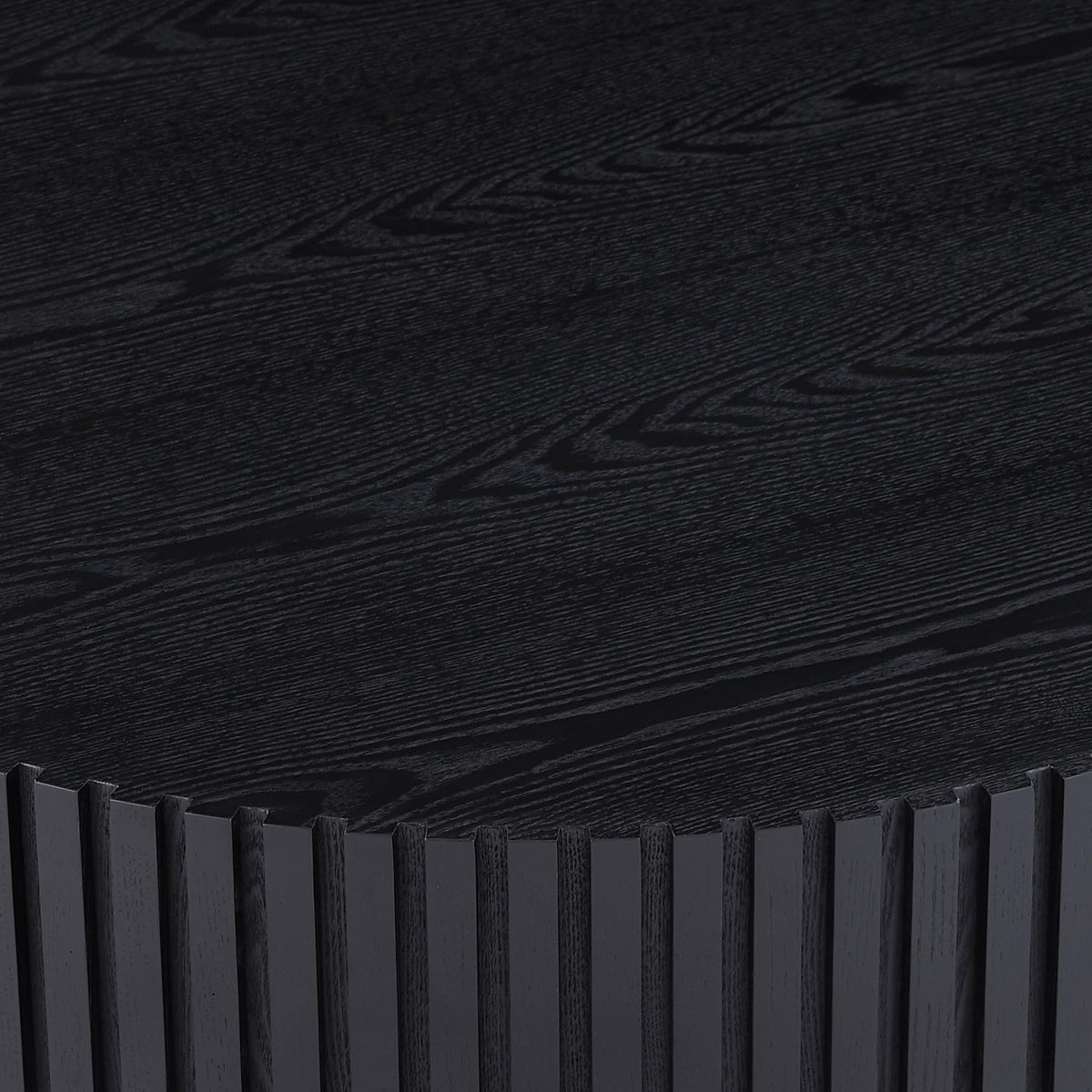 Matt Black Round Nesting Wood Coffee Table K824472