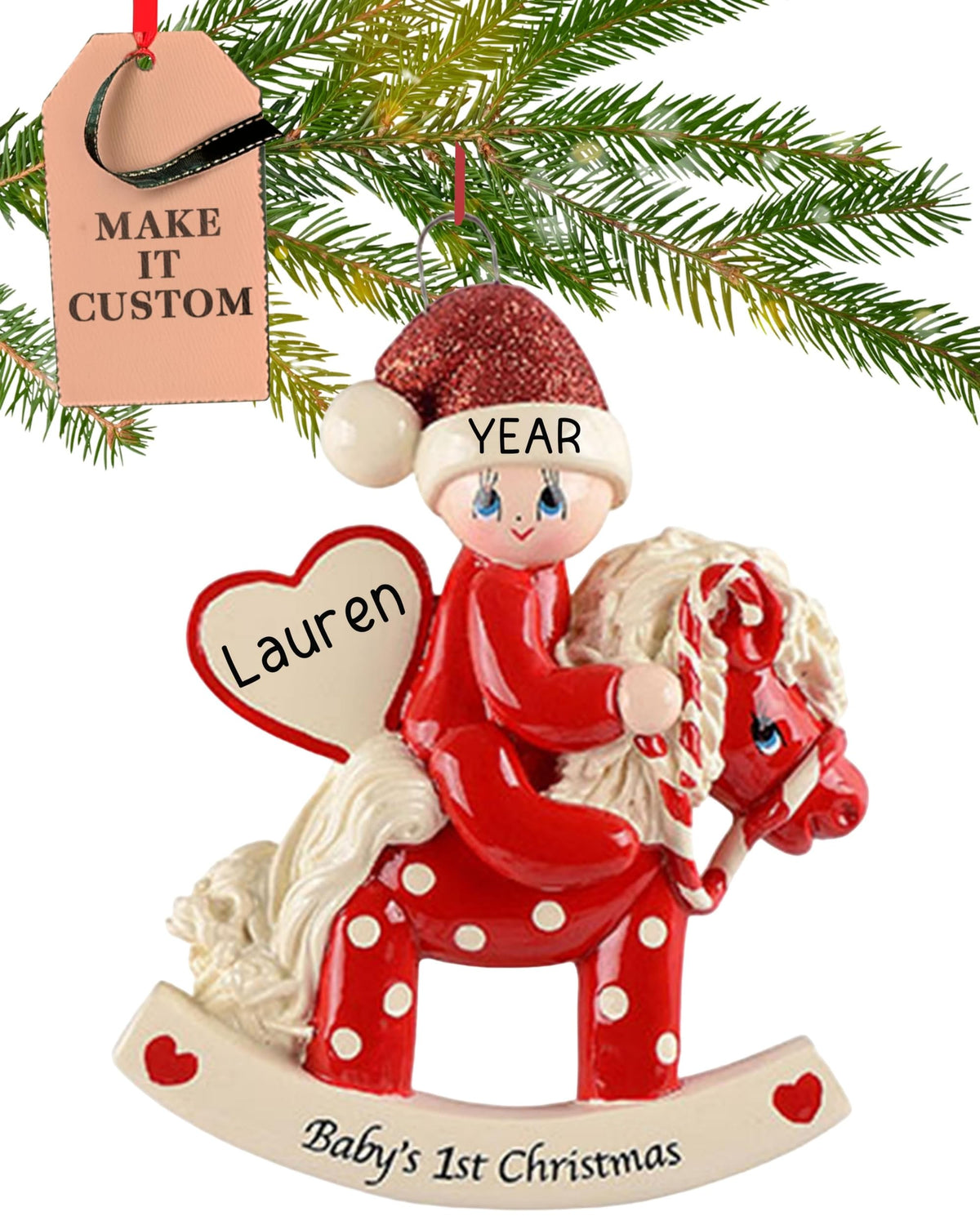Baby's First Christmas Ornament 2026 Red Horse R220