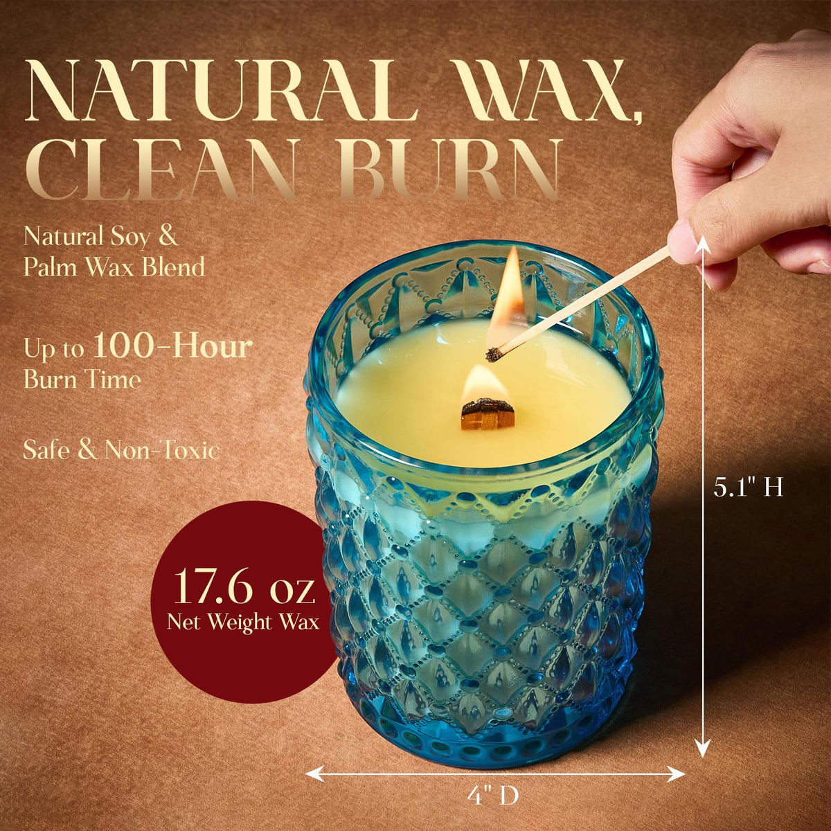 16.6oz Wood Wick Soy Wax Scented Candle J515