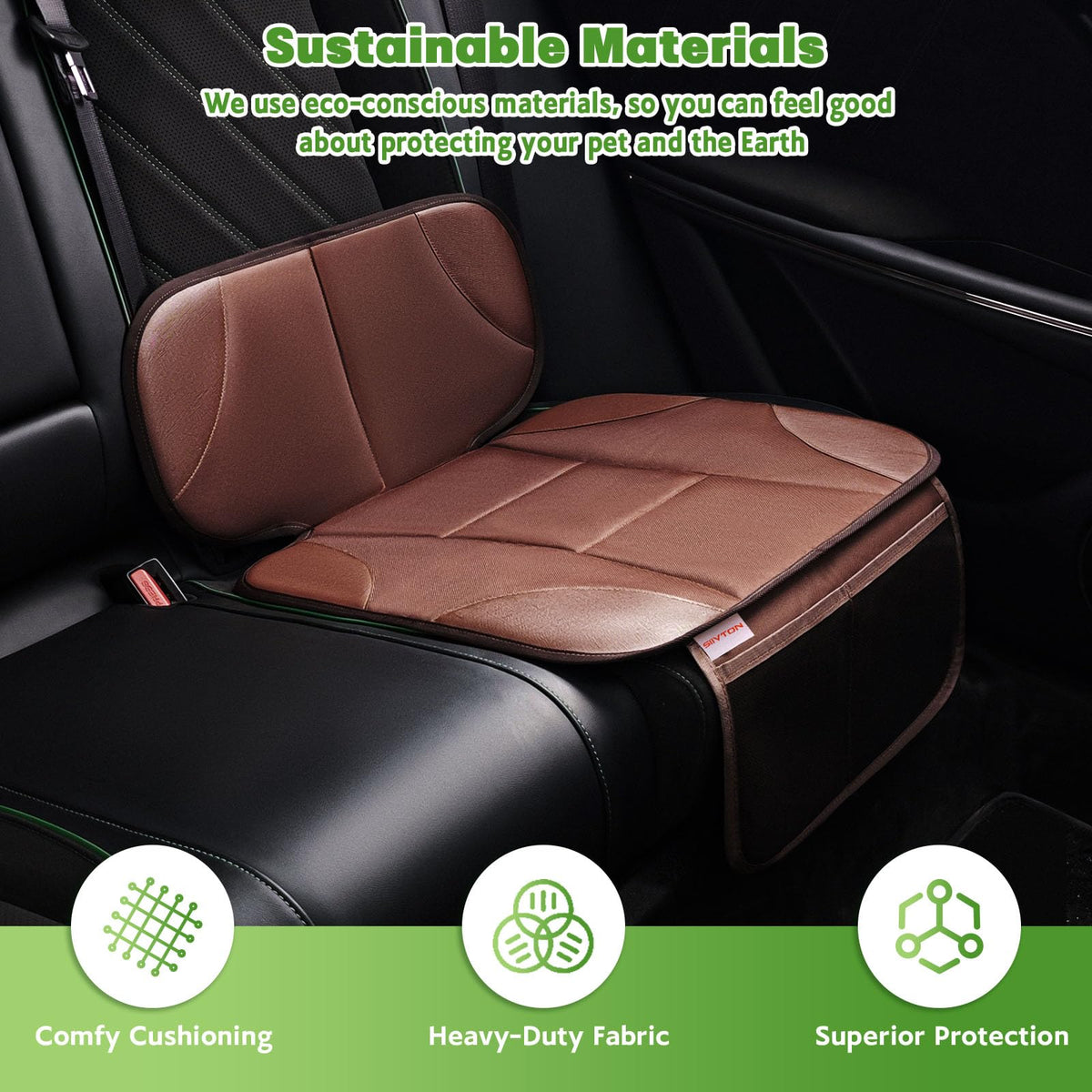 Car Seat Protector with 2 Storage Pockets, Black Y58518