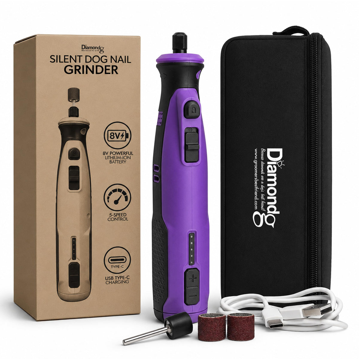 Cordless Dog Nail Grinder with LED Light O532