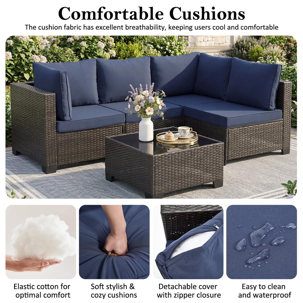 3 Piece Outdoor Wicker Patio Furniture Set Y372