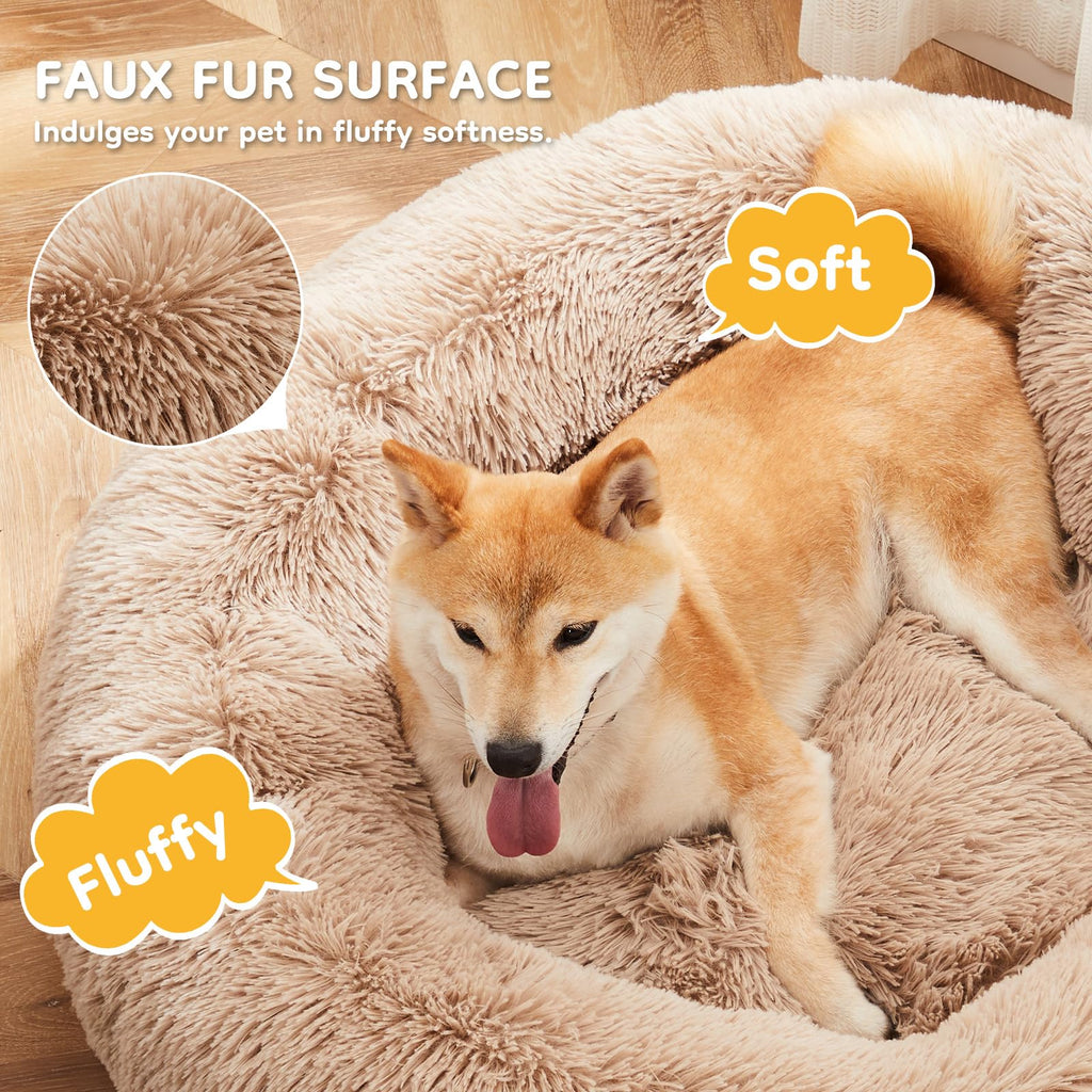 30.7 Inch Fluffy Faux Fur Plush Dog Bed T38723