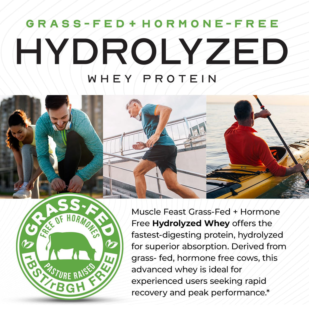 Grass Fed Hydrolyzed Whey Protein Powder, Chocolate (5lb) D8171