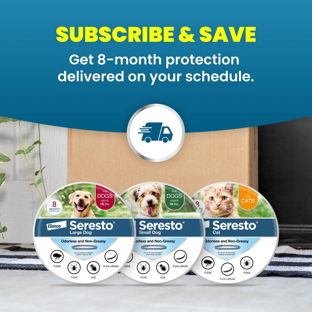 8-Month Flea & Tick Collar for Large Dogs Over 18 lbs F4111