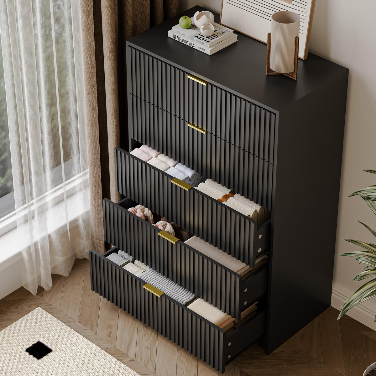 47" Tall Fluted 5-Drawer Dresser F862