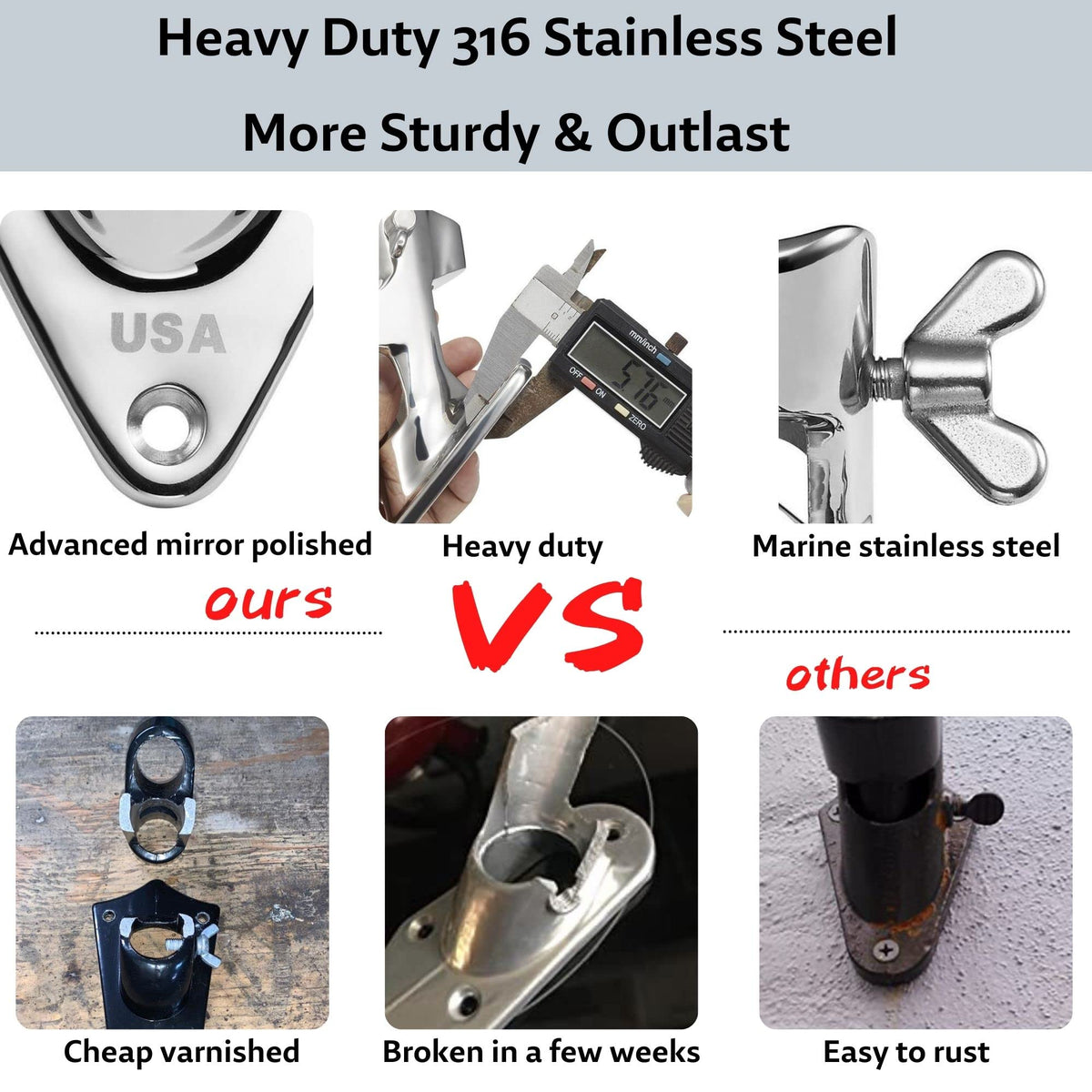 1 Inch Stainless Steel Flag Pole Holder I2800