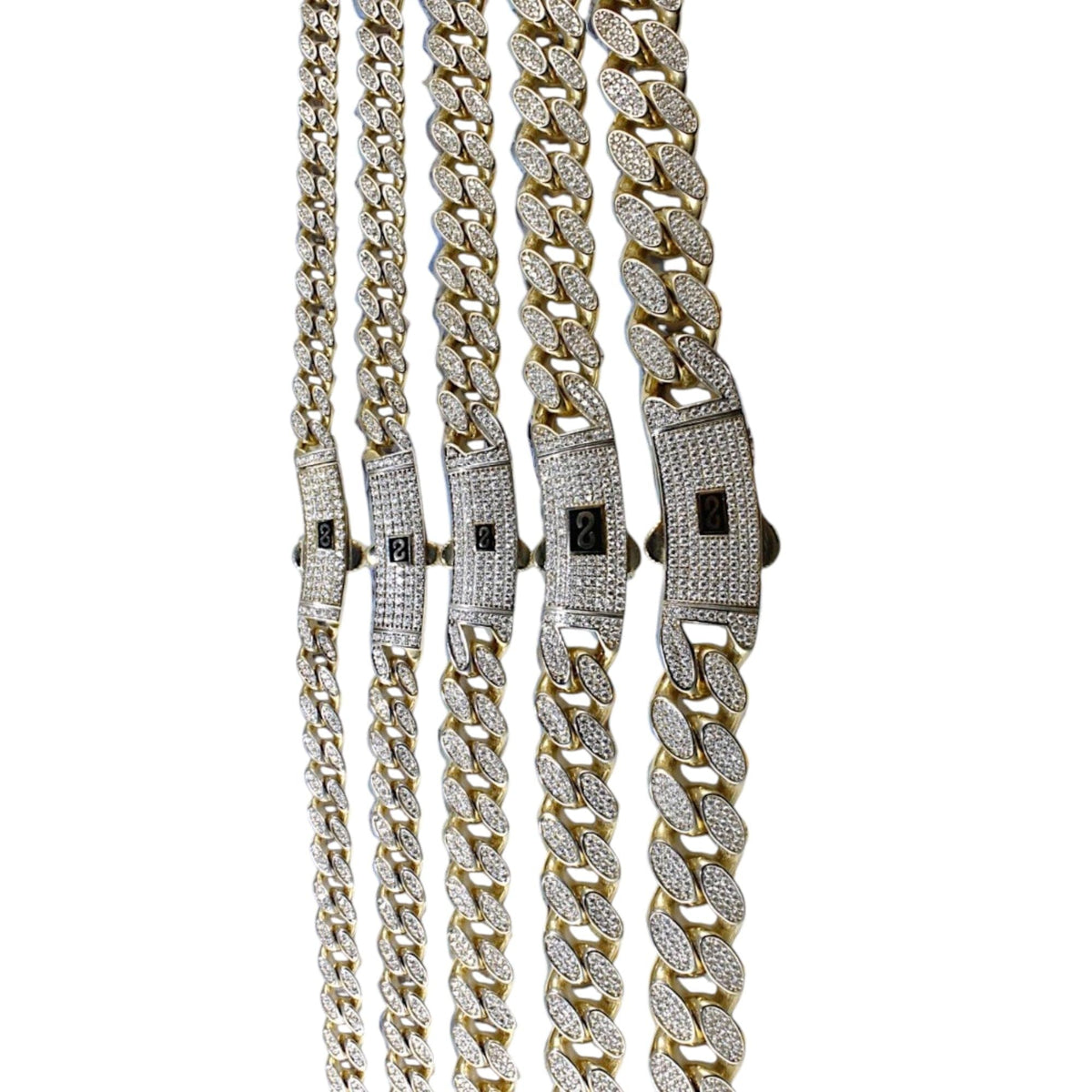 14K Gold Cuban Link Necklace Bracelet Chain B372