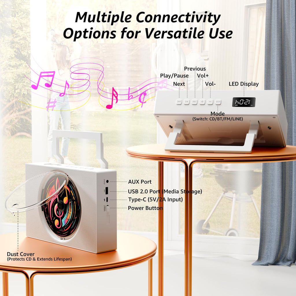 Portable CD Player Boombox with Bluetooth FM Radio F441668