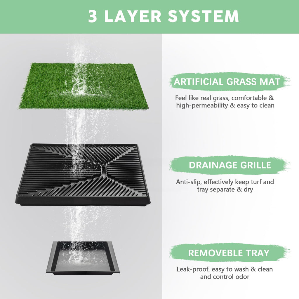 25"×20" Washable Dog Grass Pad with Tray M88875