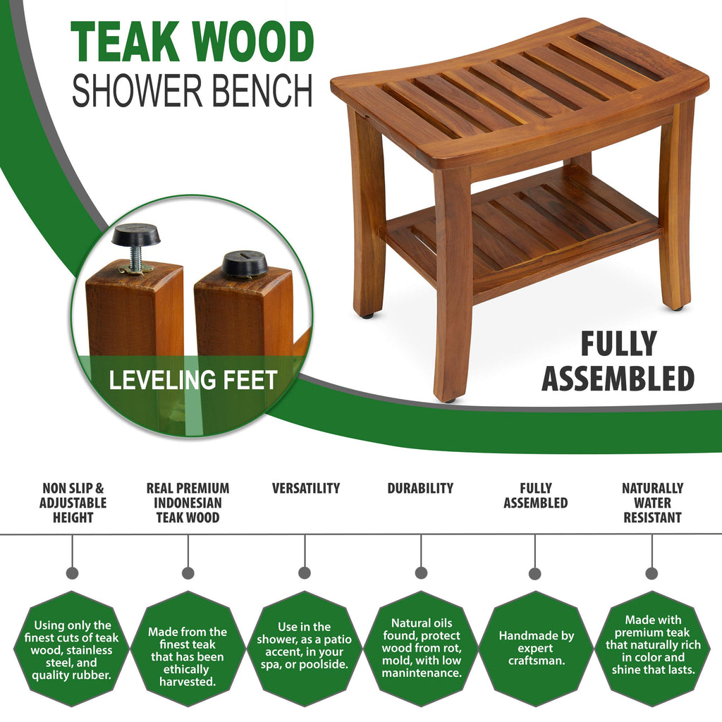 Teak Shower Bench & Stool S6851