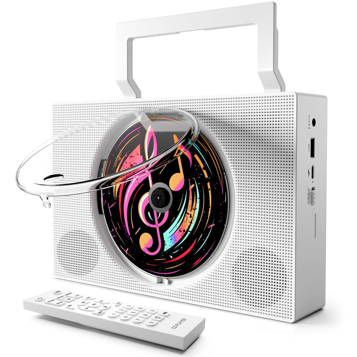 Portable CD Player Boombox with Bluetooth FM Radio F441668
