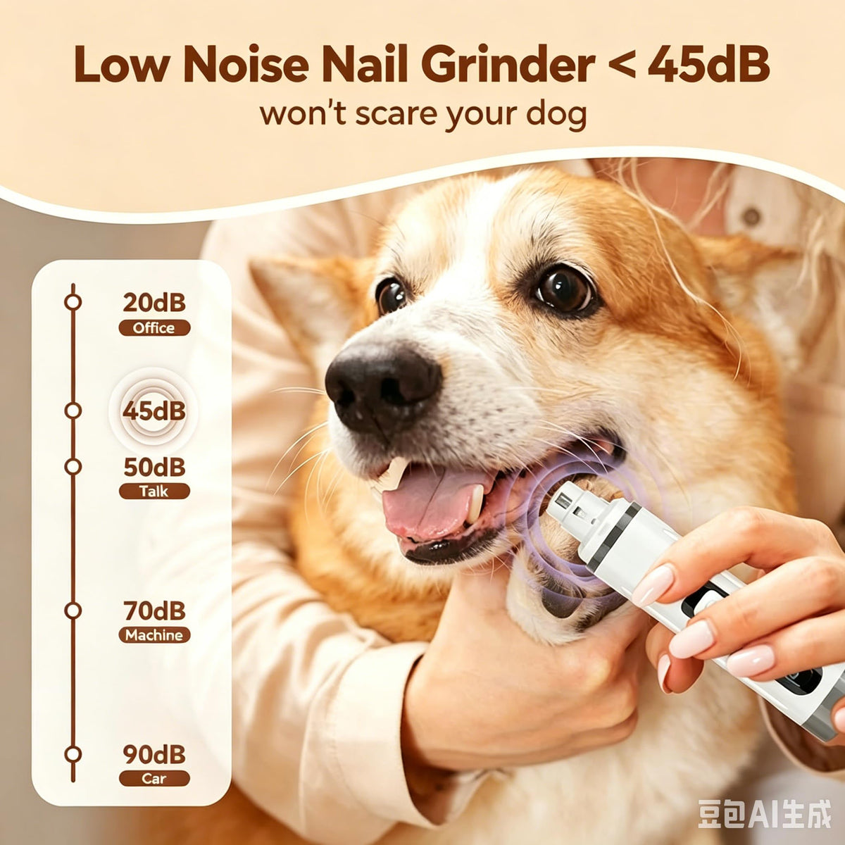 3-Speed Dog & Cat Nail Grinder with LED Light F4000