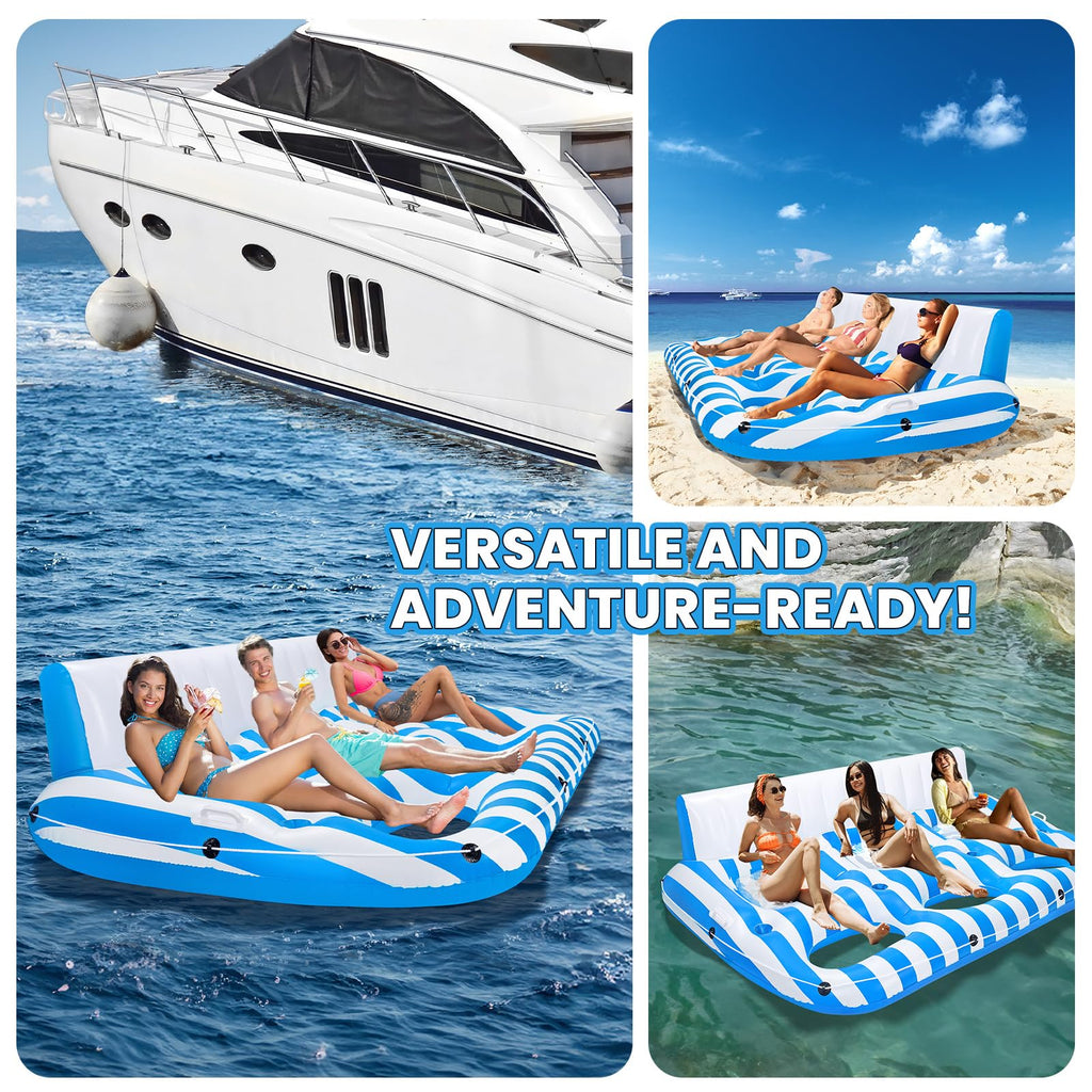 Inflatable Pool Lounger Float with Handles and Cup Phone Holder E735167