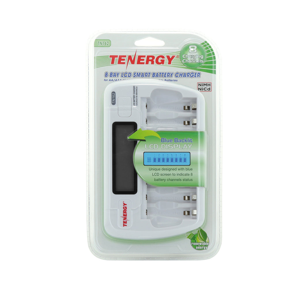 8-Bay Smart LCD Battery Charger for AA/AAA NiMH/NiCd Batteries I337735