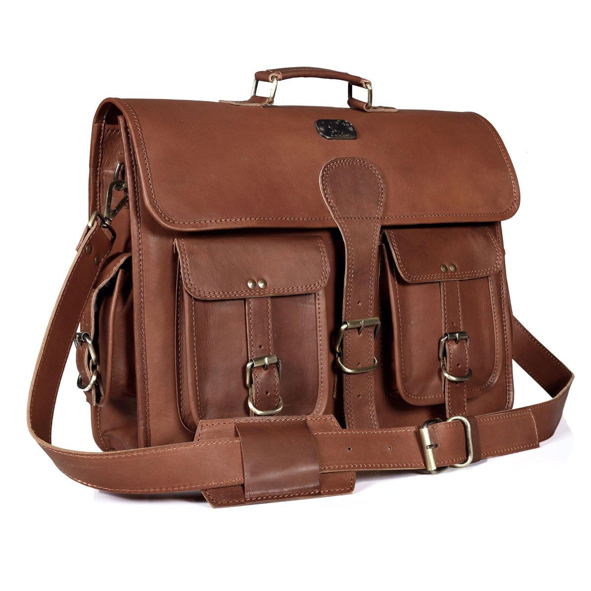18 Inch Full Grain Buffalo Leather Laptop Briefcase G572