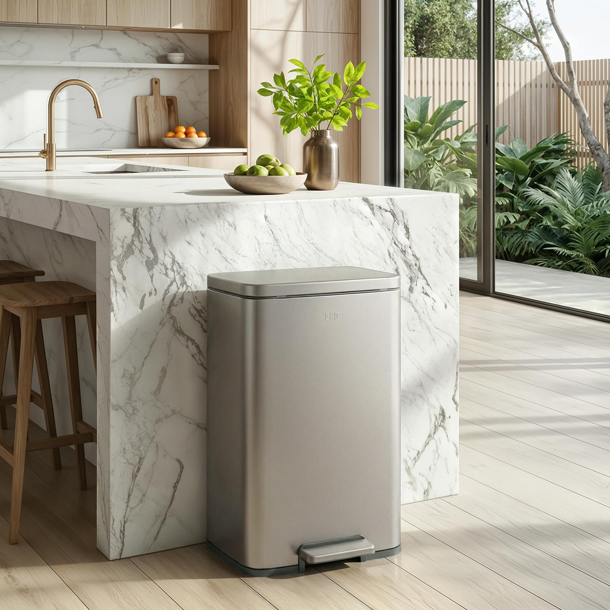 Matte Stainless 50 Liter Step Trash Can C709