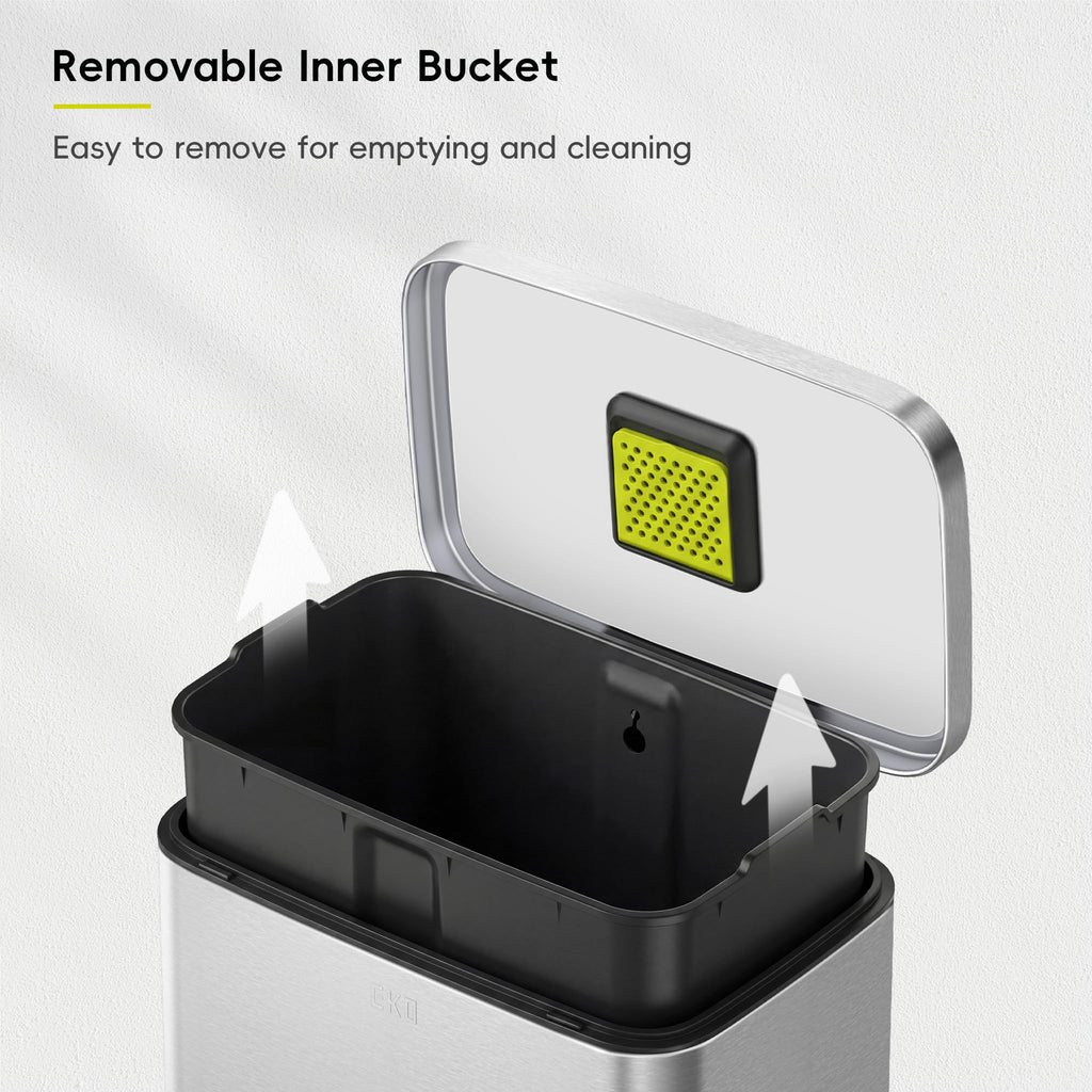 Matte Stainless 50 Liter Step Trash Can C709