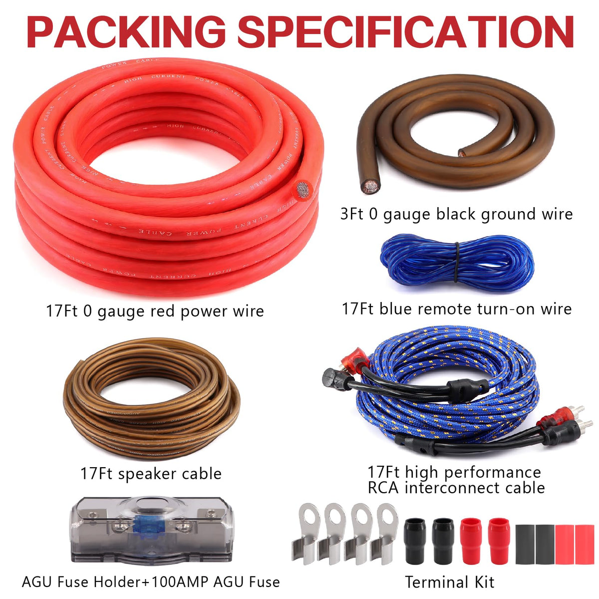 0 Gauge CCA Amplifier Wiring Kit H282908