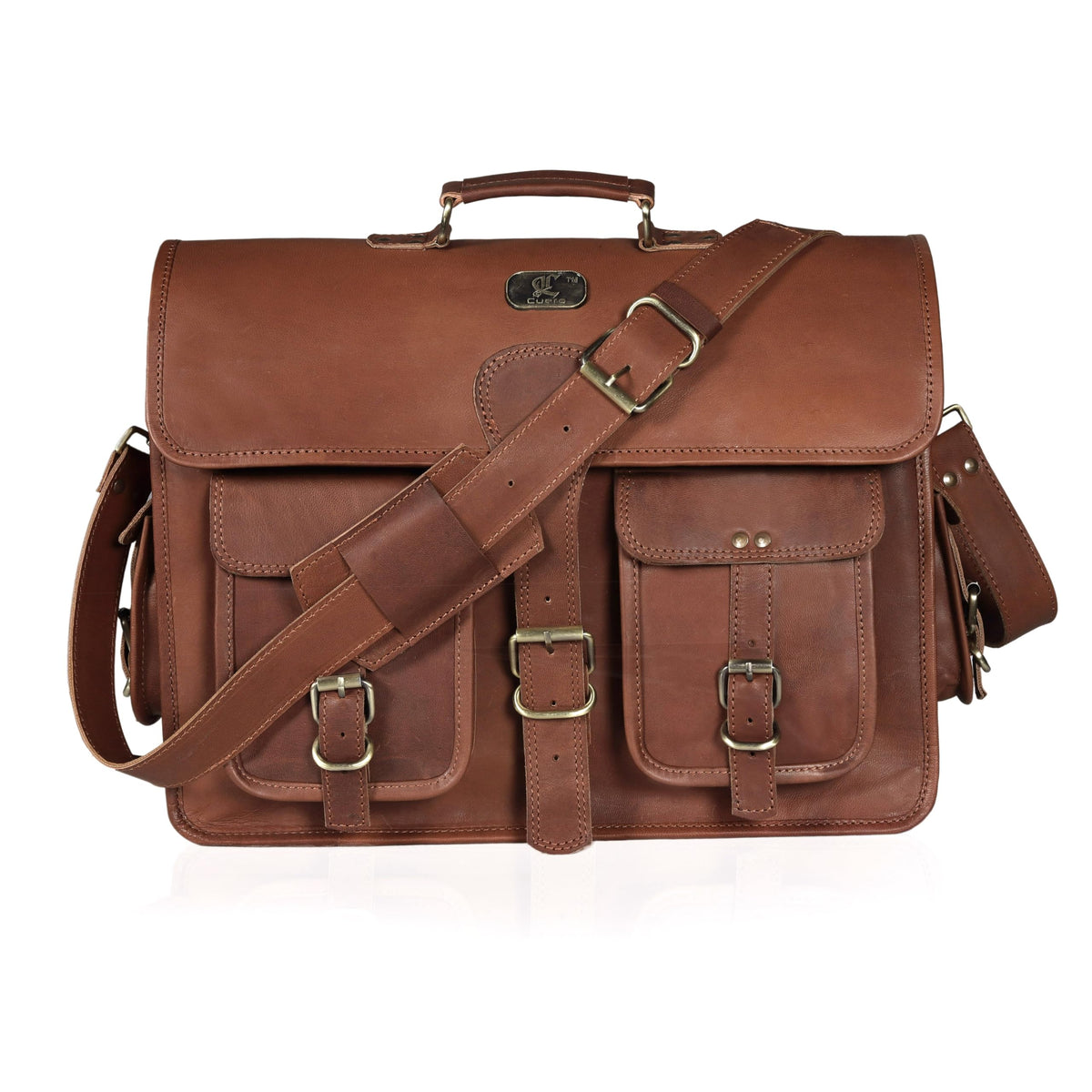 18 Inch Full Grain Buffalo Leather Laptop Briefcase G572