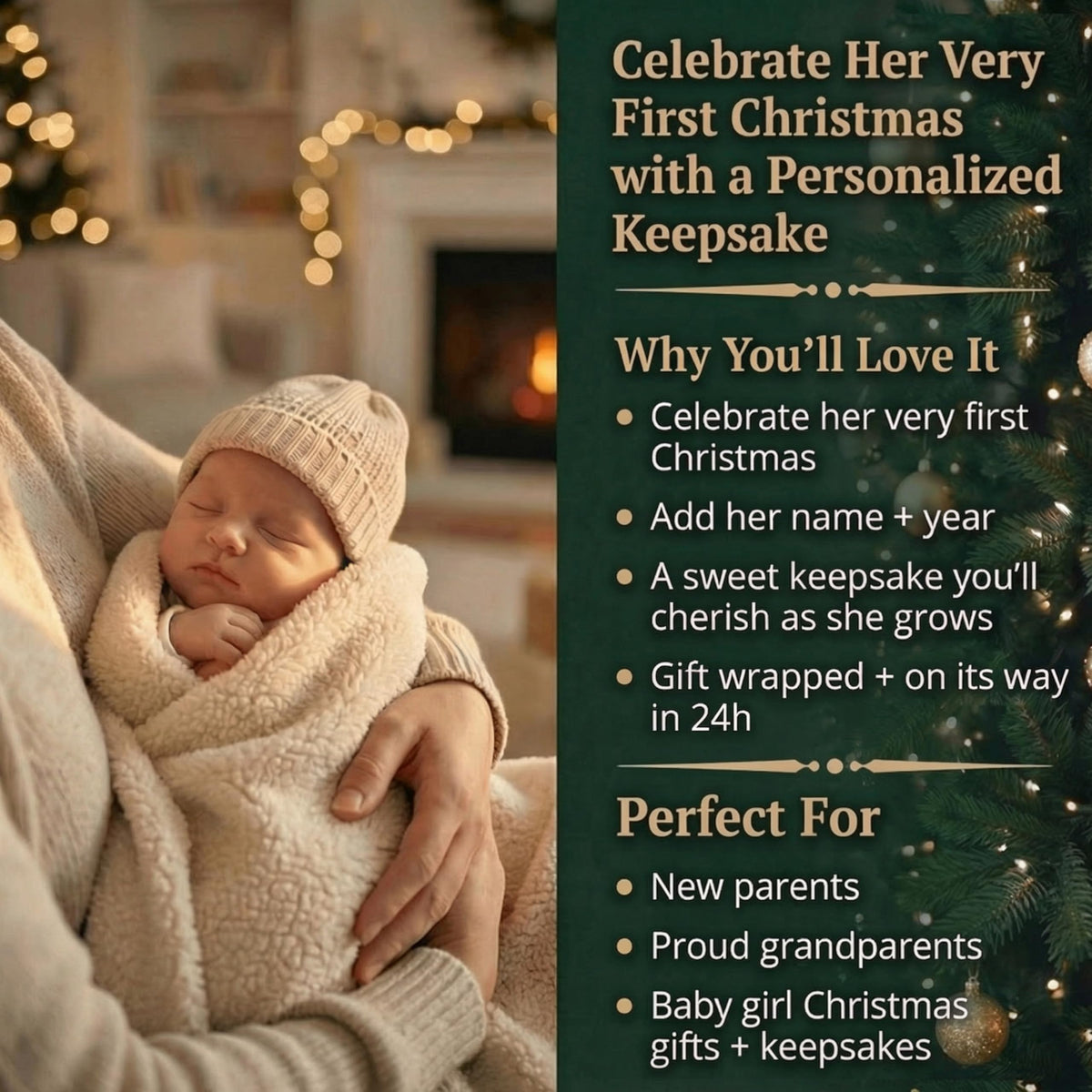 Baby's First Christmas Ornament 2026 Red Horse R220