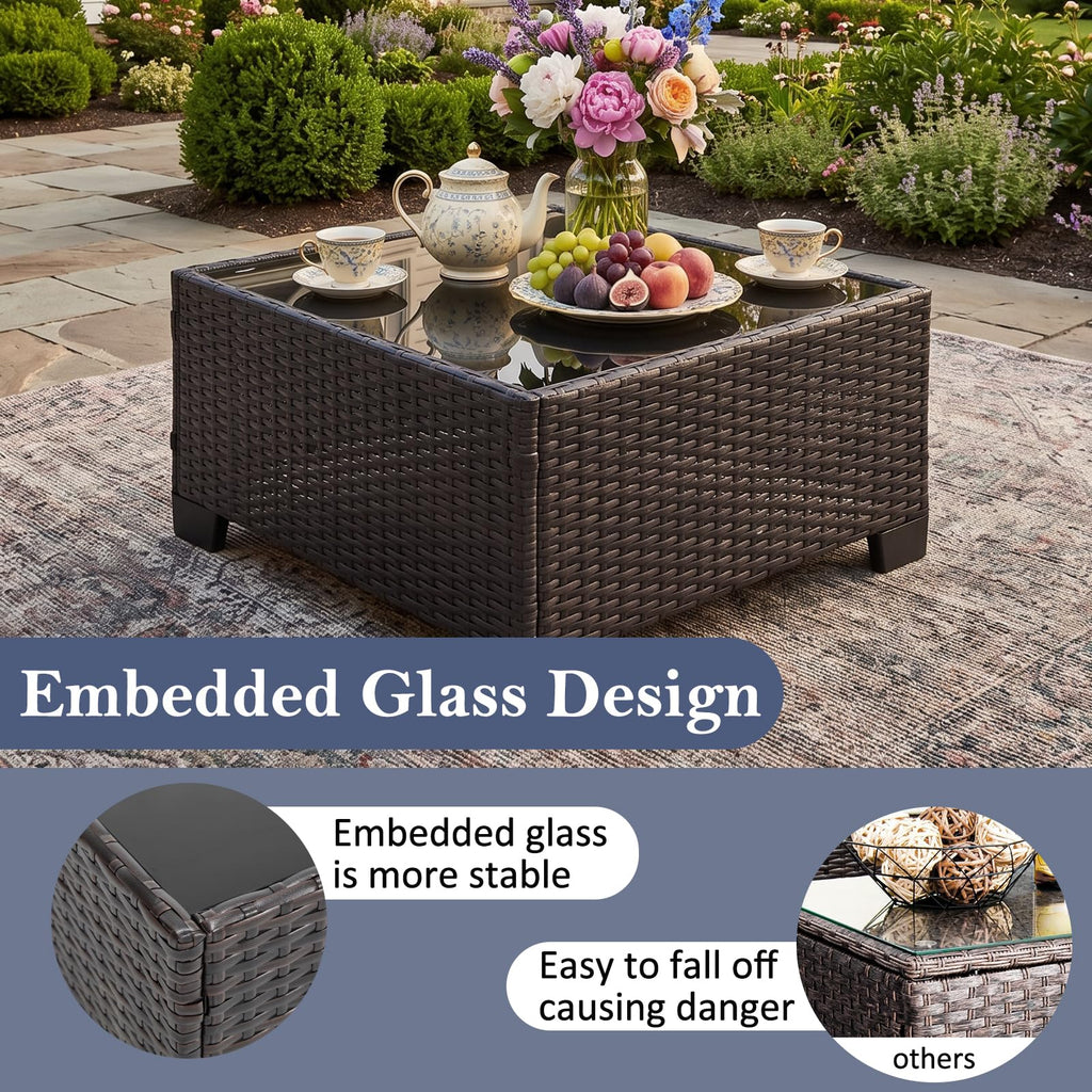 3 Piece Outdoor Wicker Patio Furniture Set Y372
