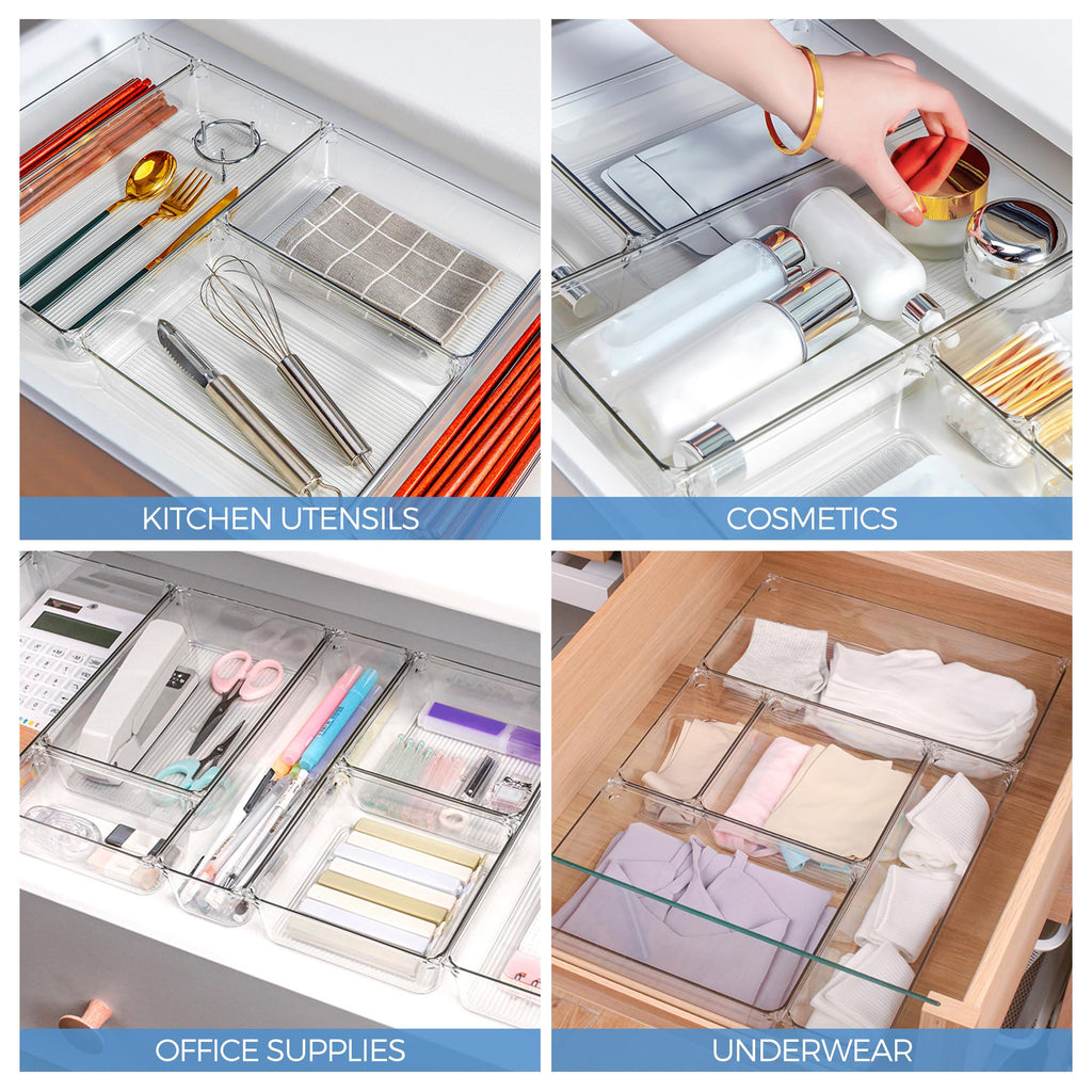 6 Pack Plastic Drawer Organizer S384