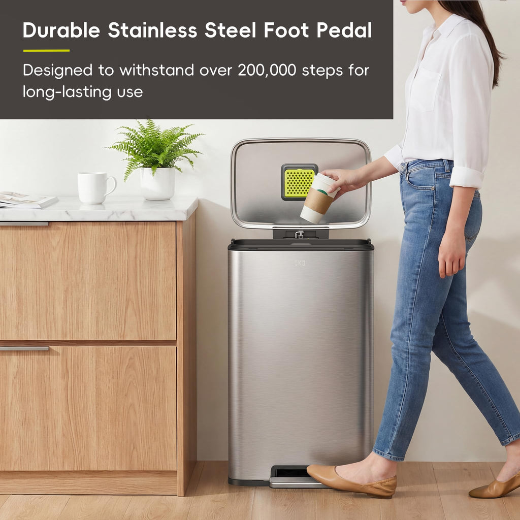 Matte Stainless 50 Liter Step Trash Can C709